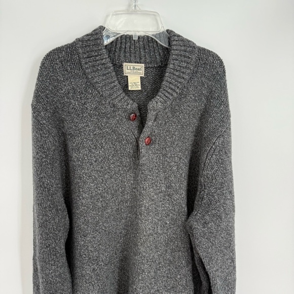 LL Bean 100% Lambs Wool Mens Ragg Size XL Tall Sweater Item ID 285175 Gray - Picture 5 of 10
